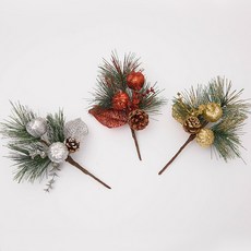X-MAS 나뭇가지 15x25cm 4종 택1 크리스마스장식소품 성탄장식 크리스마스소품, 샴페인 10개
