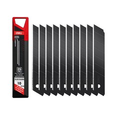 델리툴즈 SK2 커터칼날 전문가용 25mm Deep-V 칼날 10개입 DL-DP252, black, 1개