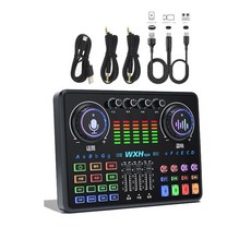 【直播好物】V8頂級 DJ20 直播聲卡 超越美音秀秀 V20 音效卡 直播麥克風 P600 車用KTV 森然, 1個, 單聲卡-標配,標配-3.5直播線, DJ20-1