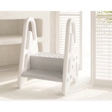 babyviva寶寶安全洗手梯，兒童洗漱台輔助墊高凳，防滑穩固，多功能椅凳, 灰白色 扶手梯, 1個