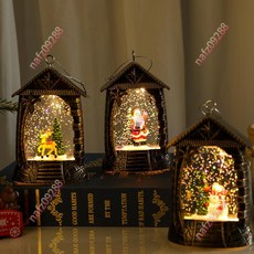 小宇宙大生活館 聖誕節裝飾風燈 復古注水LED小夜燈 聖誕擺件禮品 聖誕樹掛件 耶誕節, 1個, 鹿款