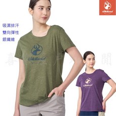 WILDLAND 女經典鹿頭機能銀纖T恤 吸濕排汗