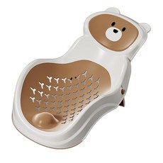 YAQIN 可折疊 坐躺兩用 大號新生兒浴盆, 溫暖棕浴架, 溫暖棕