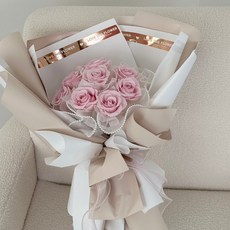 Floraflower 韓系永生花束-愛的宣言〖質感花束〗情人節 520 七夕 畢業 告白 精美 高級 玫瑰花 粉色花束