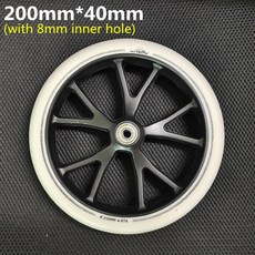 전동킥보드 부품 스쿠터 스케이트 휠 타이어 내구성 PU 스케이트보드 로드 베어링 포함 200mm 180mm 175mm 145mm 120mm 40mm 30mm 24mm, white 200mm, 04 white 200mm