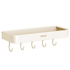 ECOCO意可可可拆壁掛置物架 轉角置物架 免打孔壁掛 浴室廚房收納架, 奶油色, 1個