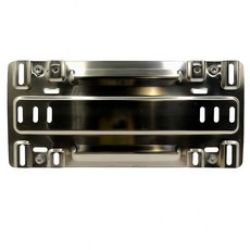 DB 台灣汽車車牌不鏽鋼大牌底座 M6螺母座 車牌框 牌照版 適用於前後保桿 改裝轉接座 轉接架 車牌架 改裝車牌架 改裝 牌框 車牌框 可加鎖車牌式ETC, 金屬銀, 1個