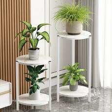 MK 화분진열대 (NO203시리즈) 2단 화분대 화분받침대 선반 화분정리대 철재, 화이트+화이트