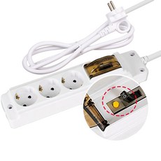 현대일렉트릭 고용량 멀티탭 안전콘센트 누전차단 3구, 1개, 화이트, 1.5m