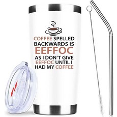 ECLATIS ATHAND & 재미있는 커피 텀블러 COFF 오프2E(넓음) Because Tiny Humans Are Exhaustings 591.5ml20온스 단열 스테, 화이트