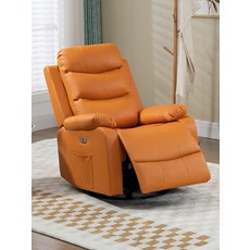 전동 리클라이닝 마사지 소파 다기능 안락의자 소형 공간절약형 네일 아트 의자 편안한 휴식용 가정용 안마 체어 스타일링, USB 충전 8점 마사지 전기 라이드, C_엠마 오렌지-숨쉬는 피부