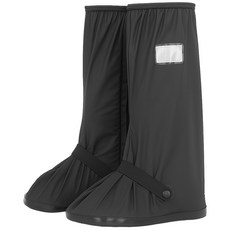 투데이리빙 미끄럼 방지 신발 방수 커버 여름 장마 대비 슈커버 남녀공용 장화 레인 부츠 보호 덮개 똑딱이 지퍼 밴딩 덧신 반사판 포함, 1개, 블랙 XL