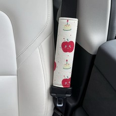 汽車安全帶護肩套 可愛蘋果生日蛋糕圖案 裝飾防磨, 蛋糕蘋果護肩 單個, 1個