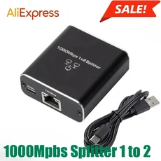 LccKaa 1000Mbps RJ45 스플리터 1대 234 어댑터 네트워크 케이블 익스텐더 기가비트 LAN 커넥터 PC 노트북, 기타