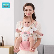 婴儿背带腰凳夏季透气多功能外出抱娃神器轻便坐凳宝宝背带, 1個, 粉红色透气款:如图所示