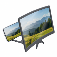 핸드폰 확대경 확대스크린 휴대폰 커브드 12인치 화면 접이식 거치대, 1개, 블랙