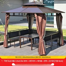 야외 파고라 캐노피 정자쉼터 조립식 전원주택 펜션 농막 원두막 정원용 대형 차양시설, 신소재 아연도금 3.5x3.5+3 면 B