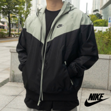 나이키(NIKE) W-RNR 바람막이 카키블랙 윈드러너 자켓 + GYU 신발가방