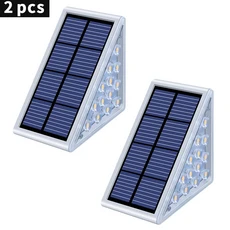 LED 태양 단계 빛 방수 야외 따뜻한/RGB 갑판 IP67 파티오 정원 문에 대 한 장식 조명, 02 2PCS, 02 White, 01 빠른  Mainland