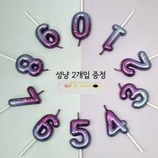 오로라별빛 생일숫자초 예쁜 케이크초 올넘버 세트 + 성냥 2개입 증정, 1개, 15g, 0~9세트(성냥 2개입 증정)