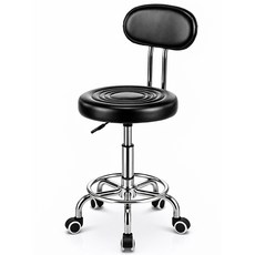 ROYAI ONE 로라타입 작업의자 높이조절 회전 사무용 의자 보조의자, 블랙