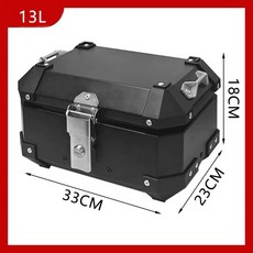 튼튼한 오토바이 알루미늄 배달통 방수 25리터 배달 45L, C. 13L 블랙 베이스 안감