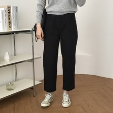 여성 9부 밴딩 면스판 슬림 통배기 팬츠 간절기 체형커버 데일리 바지