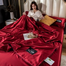 SKANDSALO 스타일 워시 실크 여름 이불 일반 색상 시원한