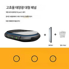 차량용 공기청정기 음이온 태양열 충전 미세먼지 냄새 제거 소형 휴대용, 고급 블랙 표준+필터망1+향봉2, 단일 모델