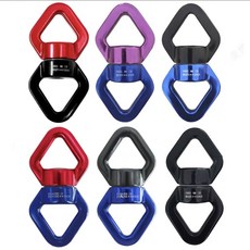 30KN空中瑜伽萬向旋轉吊環，航空鋁八字環連接器，戶外登山攀巖自轉裝備, 紅黑-承重3噸, 1個