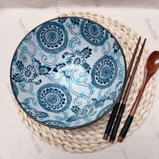 MINOUR 美濃燒 海軍藍風車大麵碗, 1個