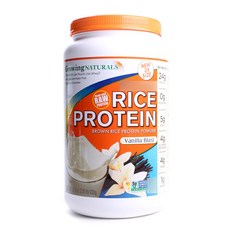 Growing NATURALS 無麩質素食糙米蛋白粉 香草味, 1個, 930克