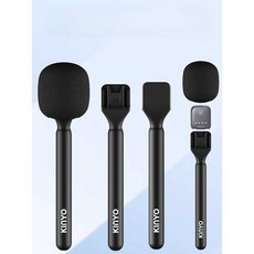 인터뷰 마이크 핸드스틱 저잡음 방송 리포터 녹음, 상세페이지 참고, 검정색(로고 포함)
