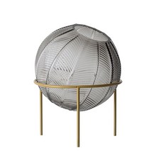 【好物良品】北歐手工圓型玻璃球形花瓶 - 花藝花器 插花裝飾品 桌面餐桌擺飾 (20cm x 25cm), 灰色