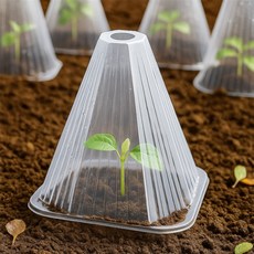 먼드 식물 모종 보호 커버 100p세트 14x17cm 투명식물커버