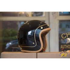 P&J 捷寶 騎士部品 Chief Charites 二代 真皮皮革邊條 金線條小帽體 復古安全帽 亮黑色, 復古綠,XL, 1個