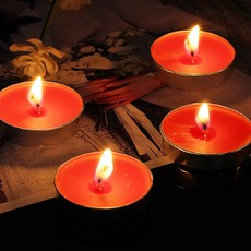 오늘출발샵 원형 미니 캔들 50p세트 빨간색 소품티라이트