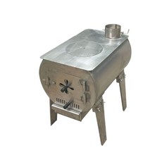 리버스 난로 거꾸로타는 주물 중형 화목난로 화덕 장작 캠핑난로 야외용, 5. 통난방 4mm 66x57cm