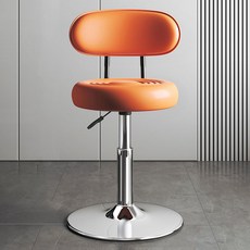 식탁 의자 홈바 의자 주방 거실 바 높은 의자 스탠드 바 의자 발걸이형, 오렌지A, 39-54CM, 1개