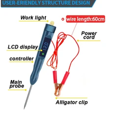 자동차 트럭 전압 회로 테스터 4.5V-36V 도구 진단 프로브 펜 전구 전기 측정 시스템, 01 Line length 60cm