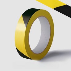 제이 안전선 마스킹테이프 스티커 경고테이프 방수테이프 인테리어 공사현장, 2.0cm 롤 블랙 앤 옐로우, 1개