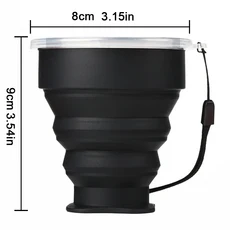 휴대용 실리콘 접이식 컵 누수 방지 커버 포함 200ml 공간 절약형 머그잔 텔레스코픽 물병 캠핑 하이킹, 11 black