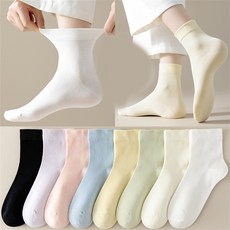 여성용 무압박양말 중목 순면 임산부 출산모 당뇨 환우 양말 8컬러 5켤레 세트, 살구