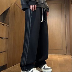 투니스 남성 사이드 스트라이프 루즈핏 스트레이트 긴바지