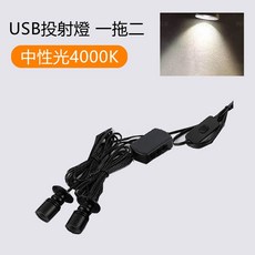 公仔投射燈 打光燈 模型專用 迷你LED聚光展示燈 酒櫃燈 珠寶燈 居家裝飾, 一拖二_中性光【1W | 可調亮度】