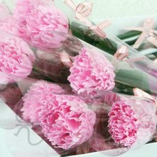 늘쎗트 한송이 비누꽃 카네이션 핑크3p 비누카네이션
