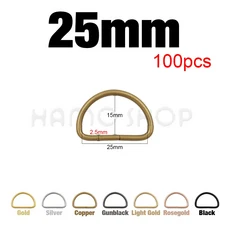 20 1000pcs 금속 D 링 조정 가능한 버클 걸쇠 웨빙 배낭 스트랩 가방 고양이 개 목걸이 체인 Accessorie, 02 100pcs Mix 4 Colors, 15 100pcs 25mm