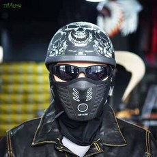 할리 데이비슨 풀 페이스 라이딩 마스크 방풍 방진 블랙블루 1개, 블랙화이트 * 1개