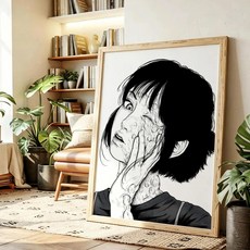 레트로 페인팅 서예 캔버스 포스터 벽 예술 미적 홈 인테리어 거실 장식, C. 30X40cmFrameless