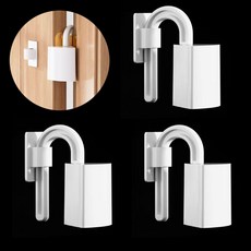 무타공 무접착 문 닫힘 방지 고리 3P 도어 손 끼임 방지 브라켓 경첩 설치, 1개, IW586.문닫힘 방지 고리 3P